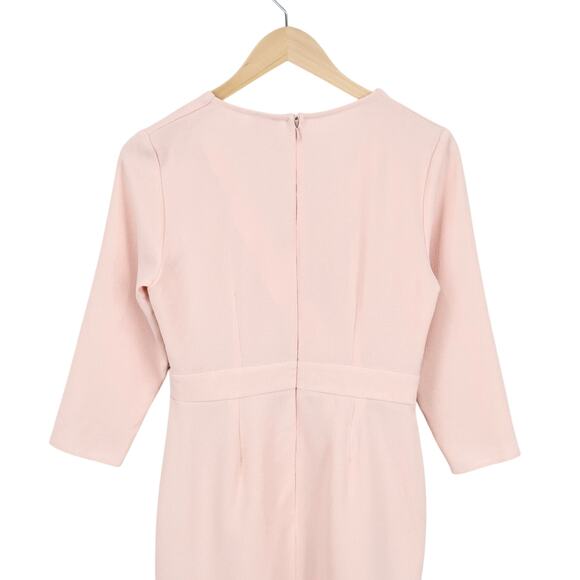 ASOS Design V-Neck Mini Dress With Wrap Skirt In Blush Pink Size 4 - Picture 4 of 8